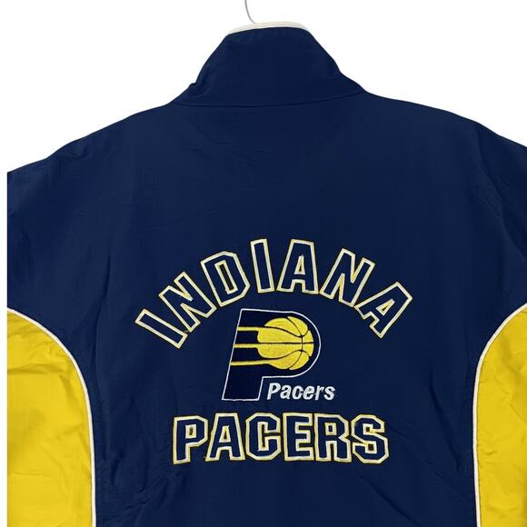 Nutmeg Vintage Indiana Pacers Nylon Jacket Men's XL Yellow/Blue Basketball NBA - Picture 1 of 16